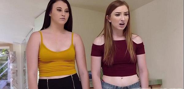  Hot babes sharing their stepbrothers big cock